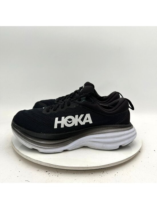 Hoka One One Shoes - Hoka One One Bondi 8 Women Size 7.5B 1127952-BWHT Black White Running Shoes
